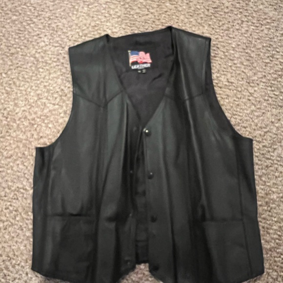 Leather motorcycle vest - Picture 4 of 4